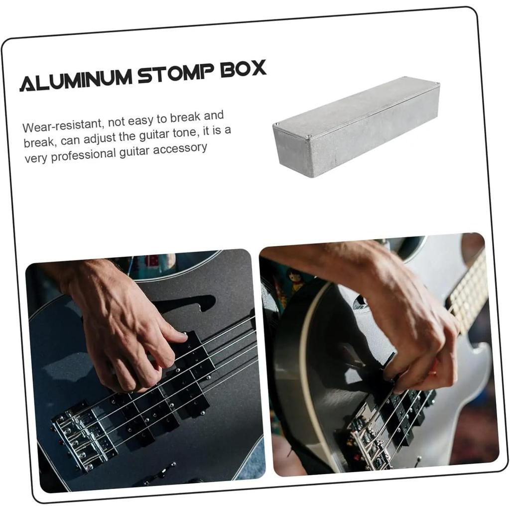 Boîtier en Aluminium 1032L pour Pédale Stomp Box - Boîtier pour Pédale de Guitare DIY Moulé sous Pression 254x71x52.5mm Avec Pieds en Caoutchouc Interrupteur à Bascule (Blan inachevé