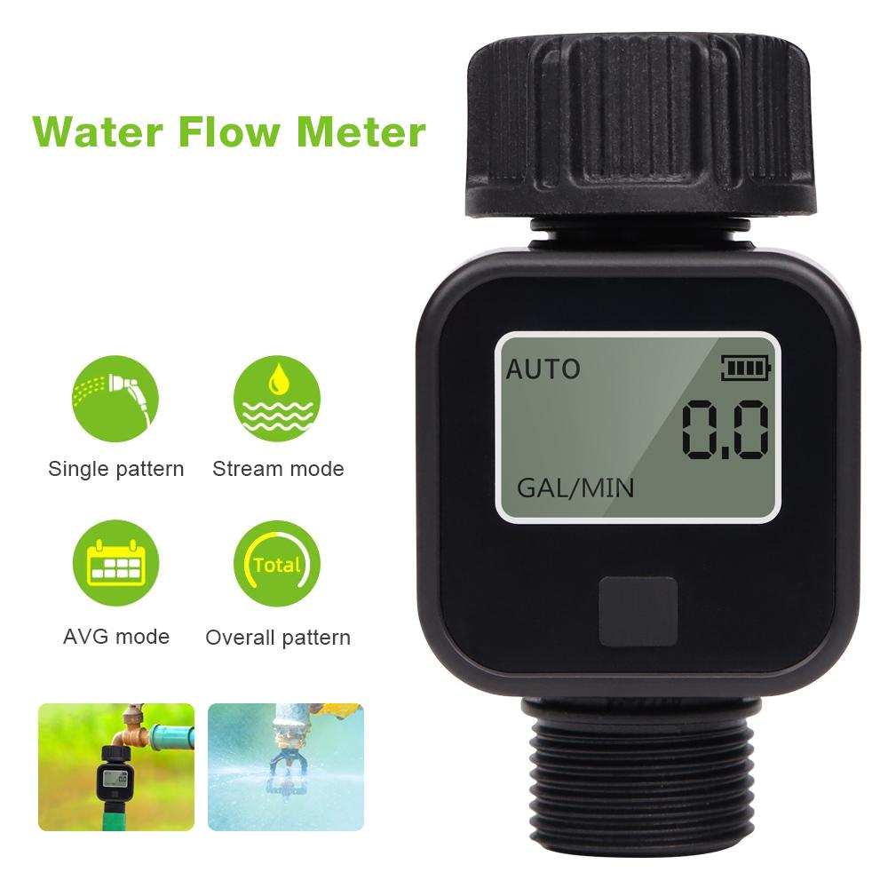 SGS05 Digital Water Flow Meter Waterproof High Accuracy Flowmeter Gauge Water Saving for Outdoor Garden Watering Irrigation Hose