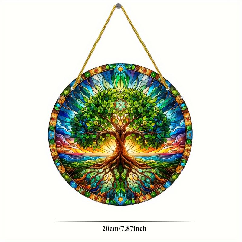 20Cm Tree of Life Series--Window Catcher Color Acrylic Window Decoration Home Decoration Garden Outdoor Pendants, Gifts, Pendants