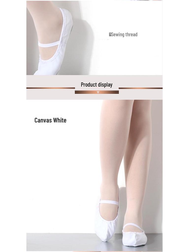 Korean Traditional White Hook Canvas Dance Shoes - Flat Indoor Practice Shoes, Model 10053