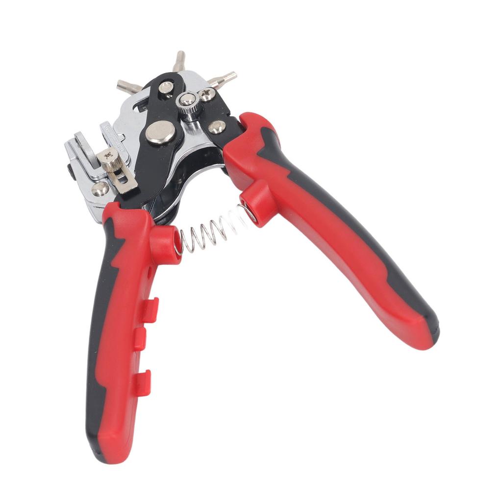 Leather Hole Punch 6 Holes 360 Degree Rotating Adjustable Margin V Shaped Knife Edge Belt Hole Puncher