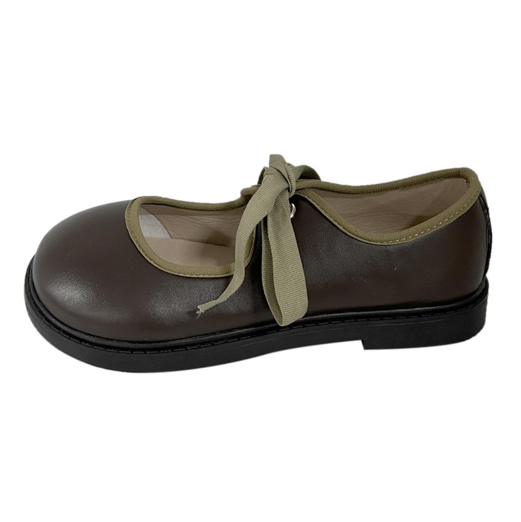 One foot soft sole women's spring and autumn new retro light mouth low heel flat sole single shoes cute