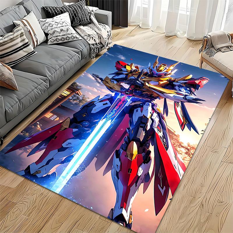 Mecha Warrior with Blue Sword Suitable As a Non-slip Mat for the Living Room or Bedroom Sofa