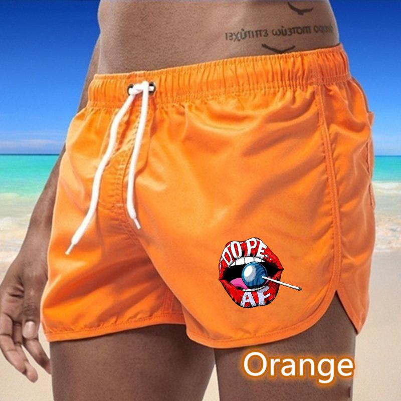 

BBK-54 2025 Summer Men s Quick-Drying Swim Trunks Sports Pants Swimwear Beach Shorts Jogging Shorts S оранжевый