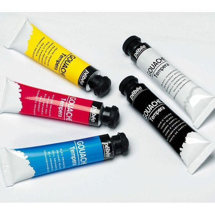 Boite Gouache 5 Tubes 10 Ml Couleurs Primaires + 1 Palette