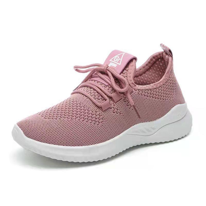 Women's flying woven little white single shoes, casual sports running trendy shoes, girls' new spring and autumn versatile