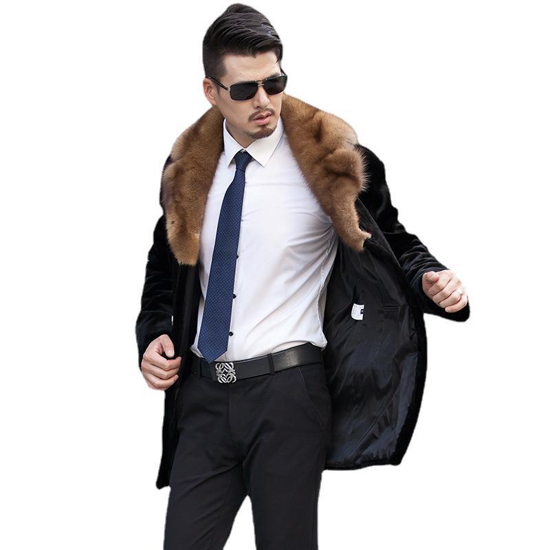 New Special Men's Imitation Fur Coat Mink Fur Coat Men's Medium and Long Whole Mink Fur Men's Top