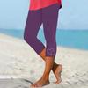 Women's High Waist Summer -Color Cuff With Hot Diamond Slim Casual Base Pants