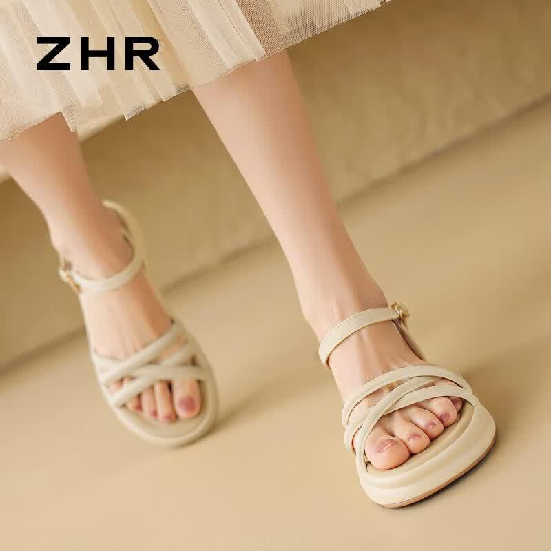 ZHR Women s Casual Flat Buckle Sandals EU 38