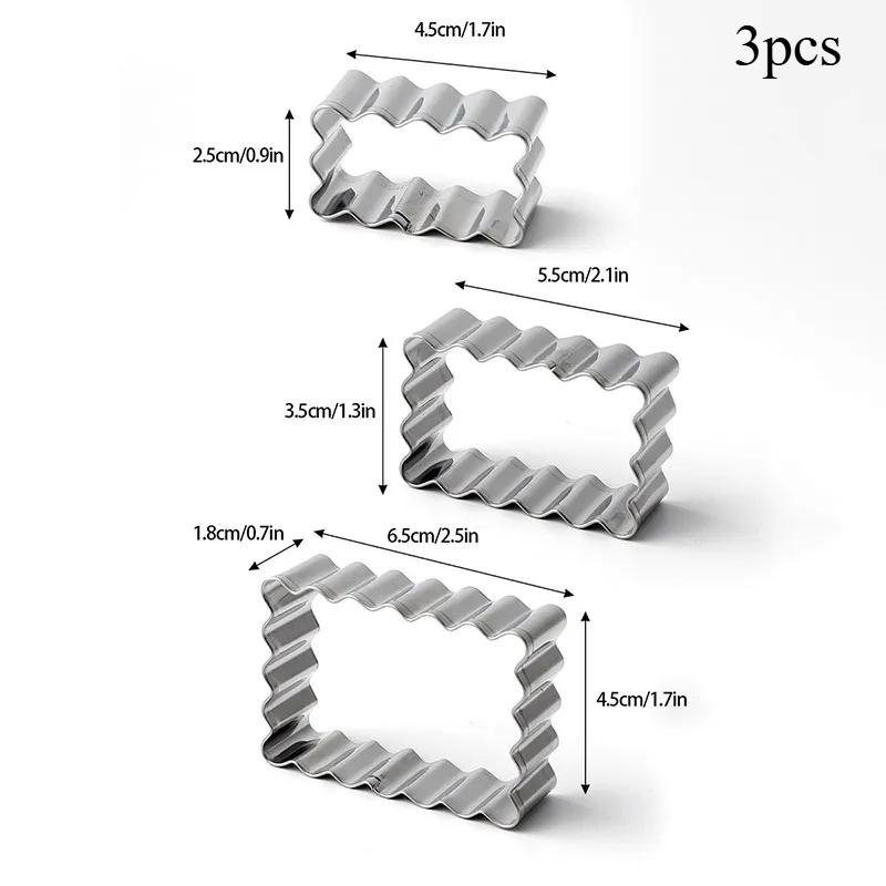 Edelstahl Keksform Segensrahmen Welle Rechteck Quadrat Ausstechform Hochzeit Fondant Kuchen Dekoration Backform
