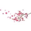 Removable Pink Color Butterflies Peach Blossom Pattern Wall Sticker for Living Room Bedroom