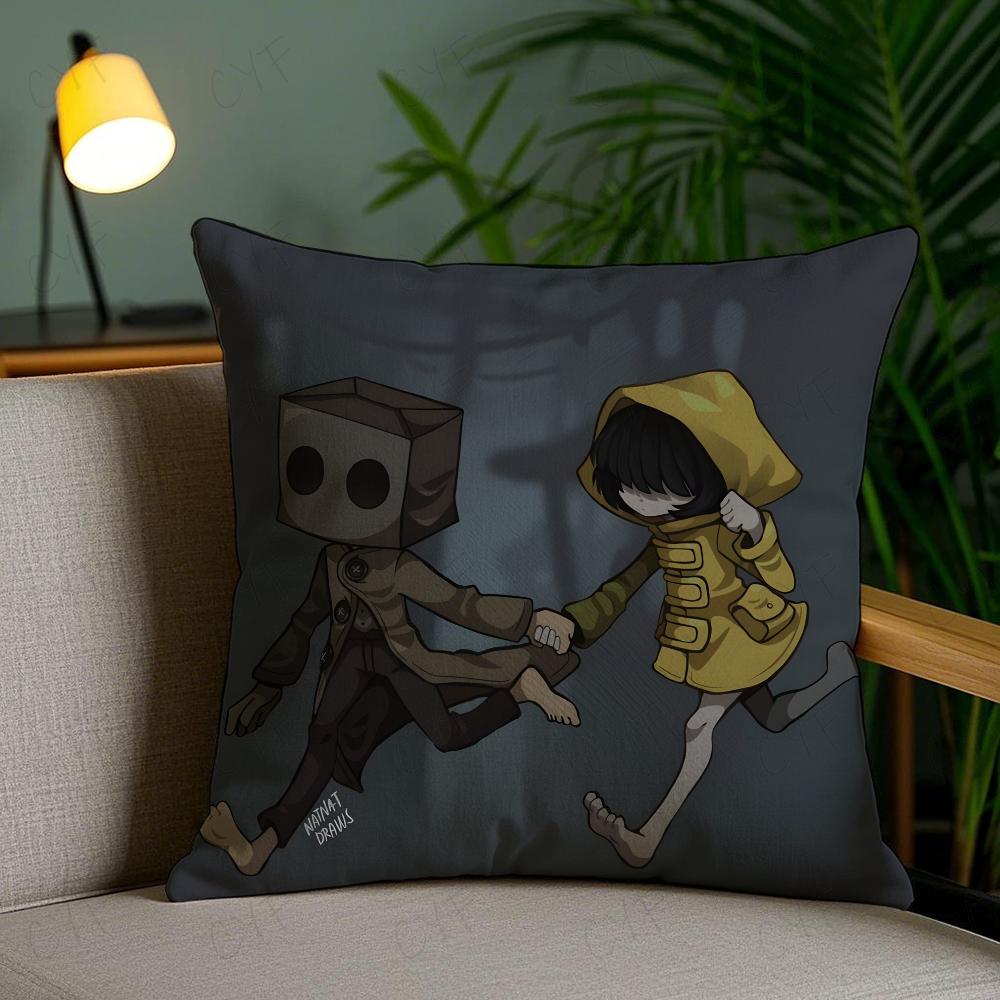Little Nightmares Anime Game Pillow Case Anti-Dustmite Pillowcase Invisible Zipper Silky Short Plush Sofa Cushion Cover