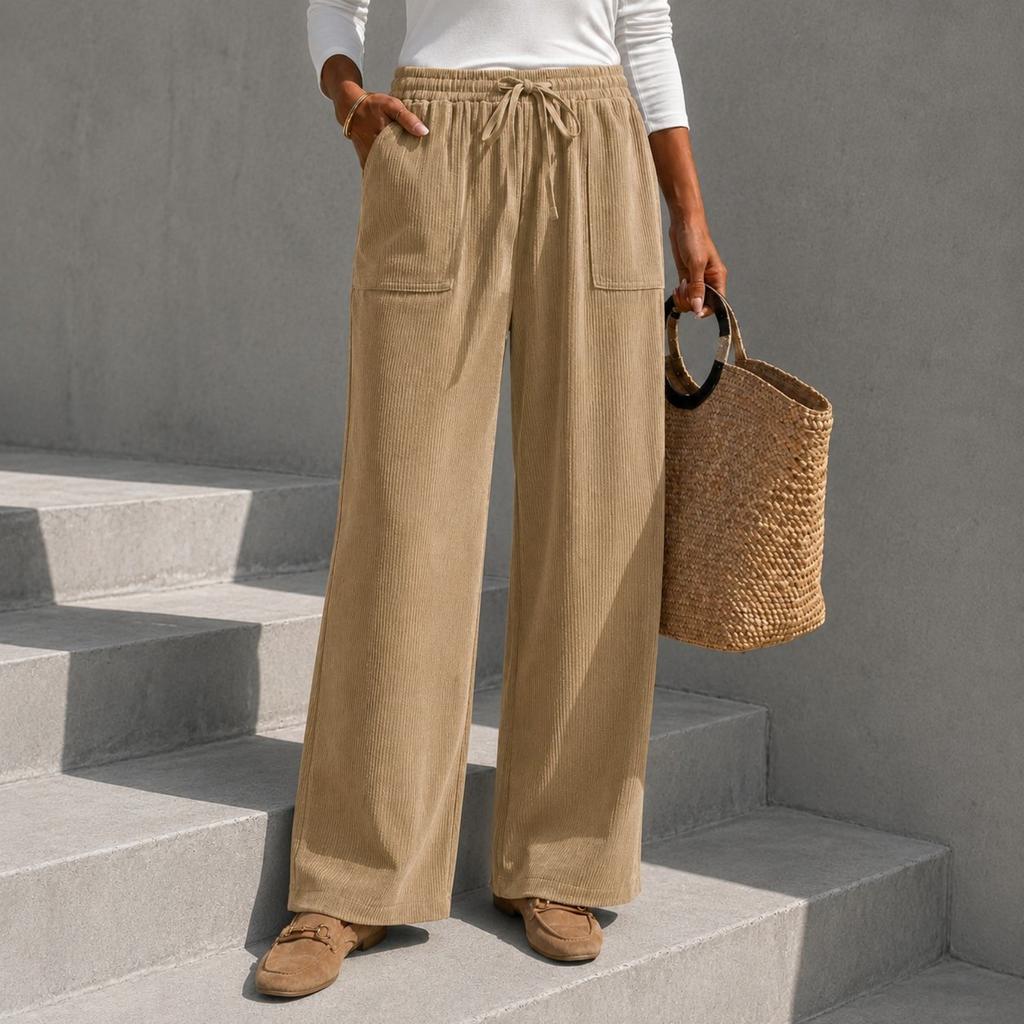 Women's Casual Color Loose Fit Wide Leg Pants for Everyday Fashion
