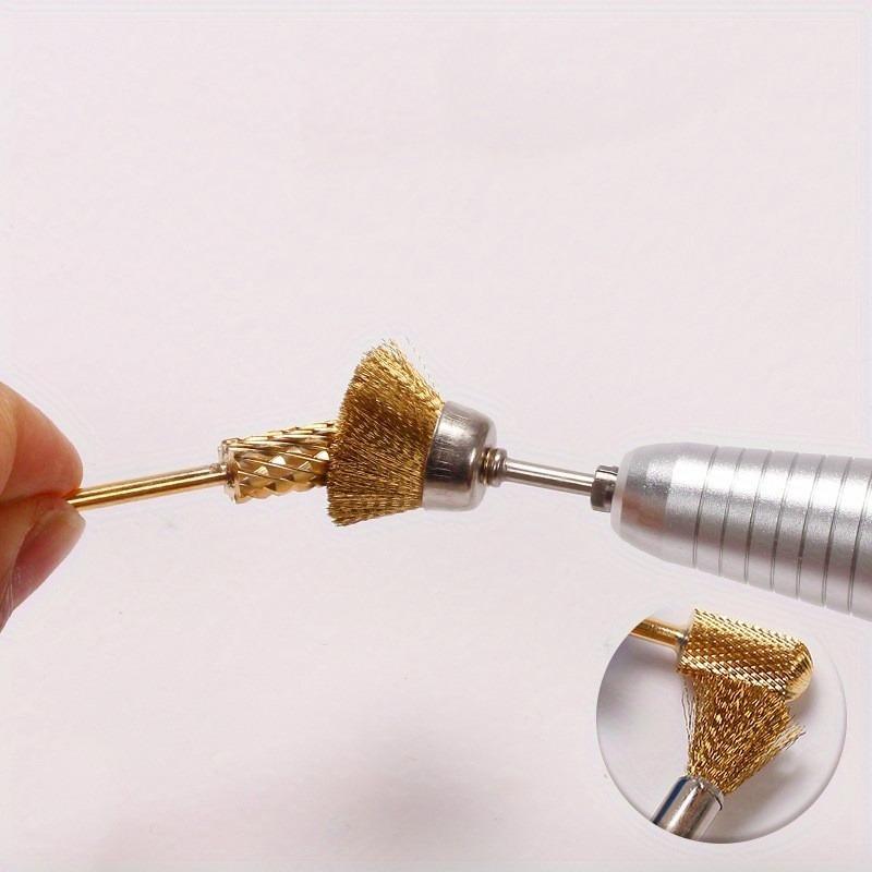 1-Pack Nail File Cleaning Brush, Brass Wire Polishing Wheel, Rust Removal Polishing Head & Polishing Bowl