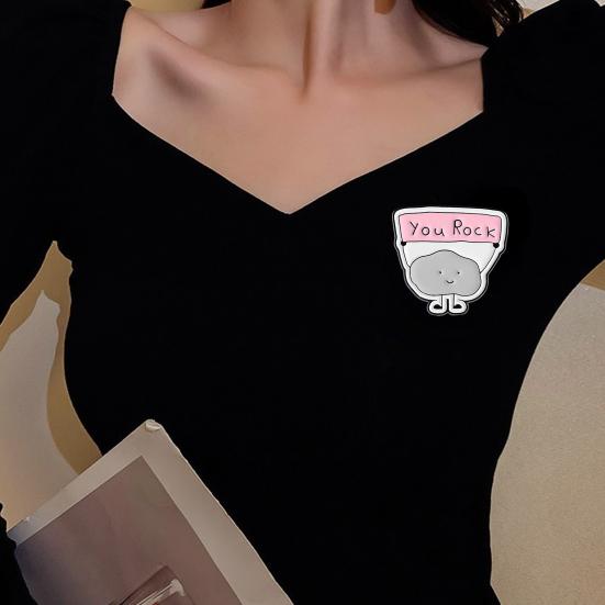 YOU ROCK Inspirational Cloud Brooch Zinc Alloy Lapel Badge Bag