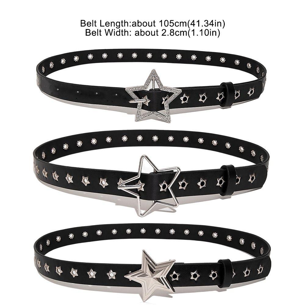 Hip Hop Gothic Leather Belt Punk Waist Band Fashion Pin Buckle Waistband  For Women Man
