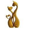 3D Printed Cat Couple Figurine Handcrafted Romantic Cat Sculpture Ornament Modern Heart-Shaped Loving Cats Sculpture