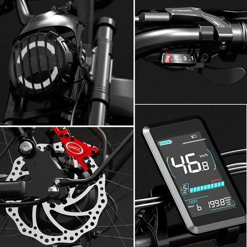 Electric Bike LANKELEISI X-black Knight 2000W 48V45AH Double Battery Hydraulic Electric Bike 20*4.0 Inch! E-Bike