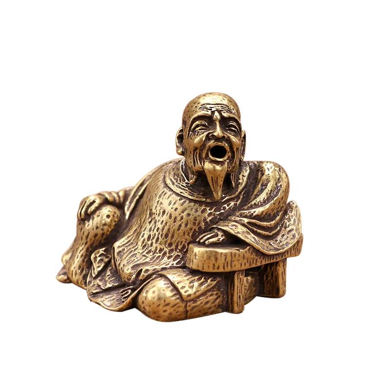 

Чистая медь Старик курильница с обратным потоком Миниатюрные фигурки Украшения для дома Подставка для благовоний Копченая чайная комната Поделки