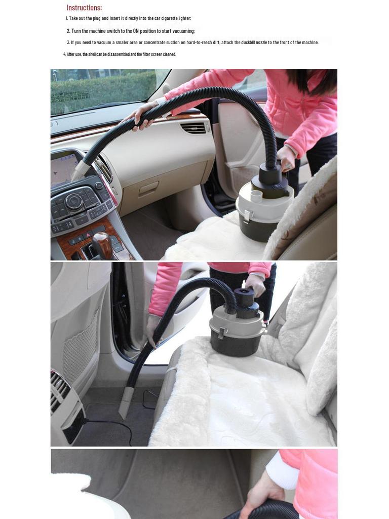 12V High-Power Car Vacuum Cleaner with Strong Suction