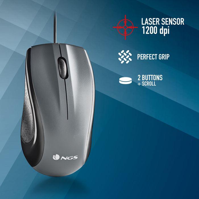 Souris laser - NGS - MUSK - 1200 dpi - Filaire - Ambidextre