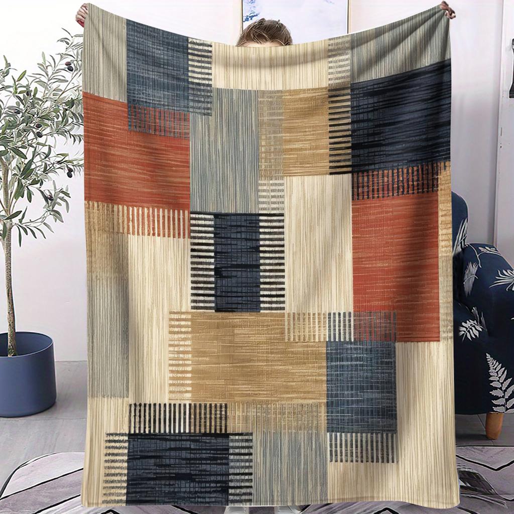 Minimalist Stylish Versatile Patchwork Blanket Soft Multifunctional Decorative Blanket Four Seasons Universal Cover Blanket