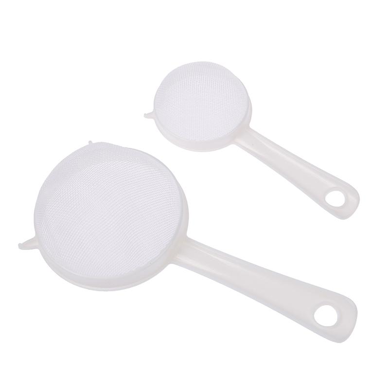 Kitchen Handheld Plastic Screen Mesh Tea Leaf Strainer Flour Sieve Colander