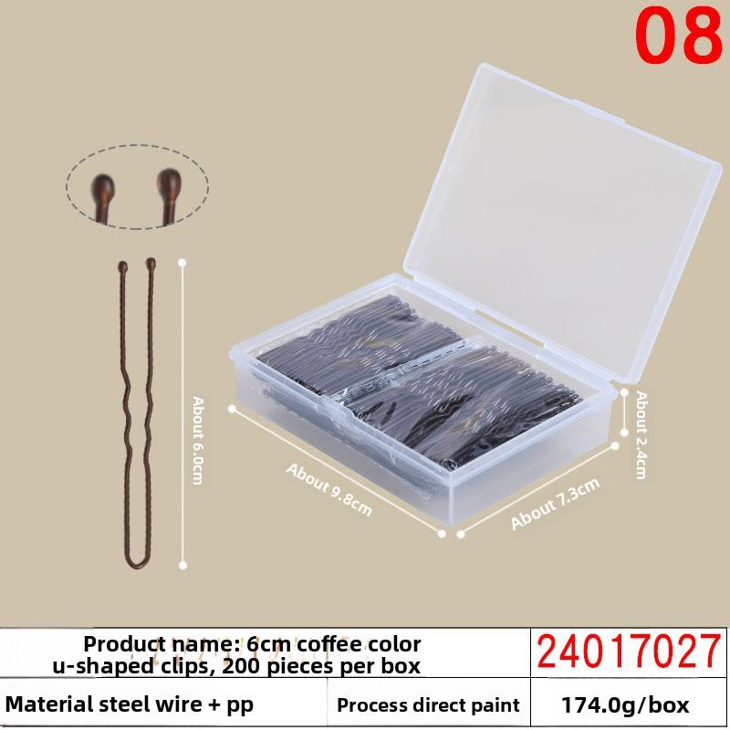 Black Steel Clip Box Contains A Straight Clip for The Bride's Updo Hairstyle Bangs Clip Wavy Hair Clip and Hair Accessory