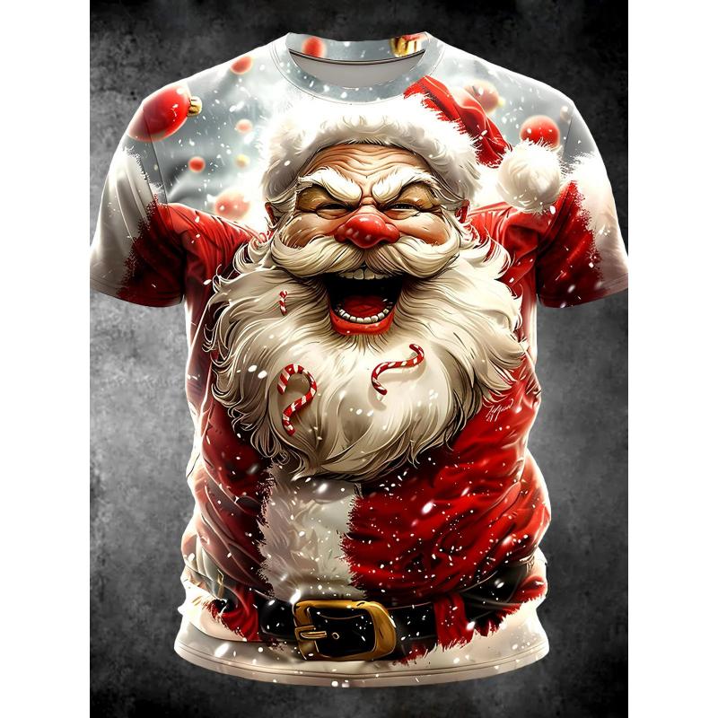 T-shirt da uomo a maniche corte con girocollo e stampa 3D, taglie forti, T-shirt casual estiva
