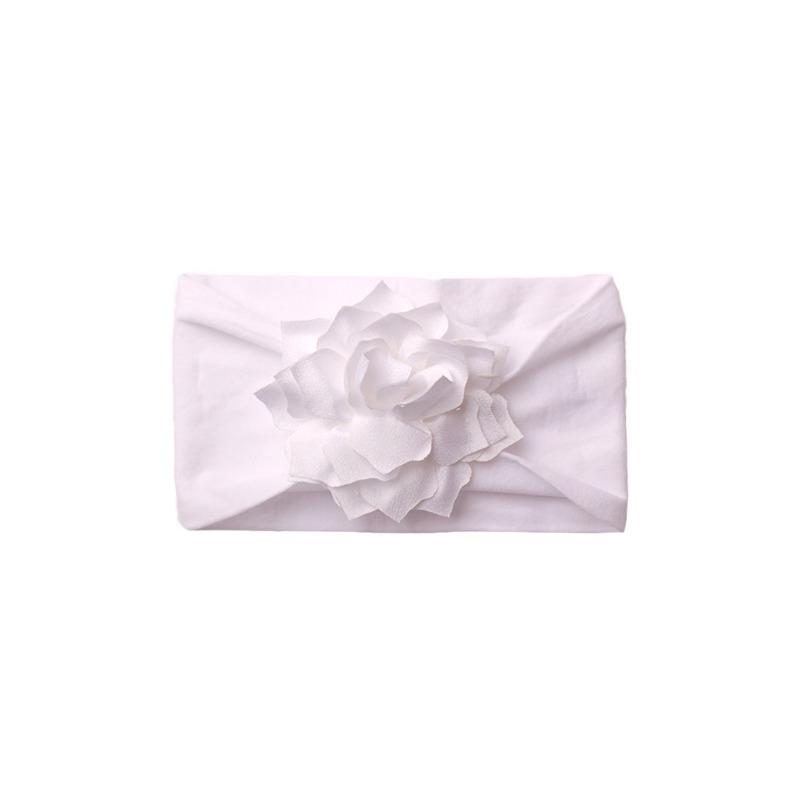 New flower soft baby headscarf, cute and comfortable solid color baby fontanelle headband, children's accessories