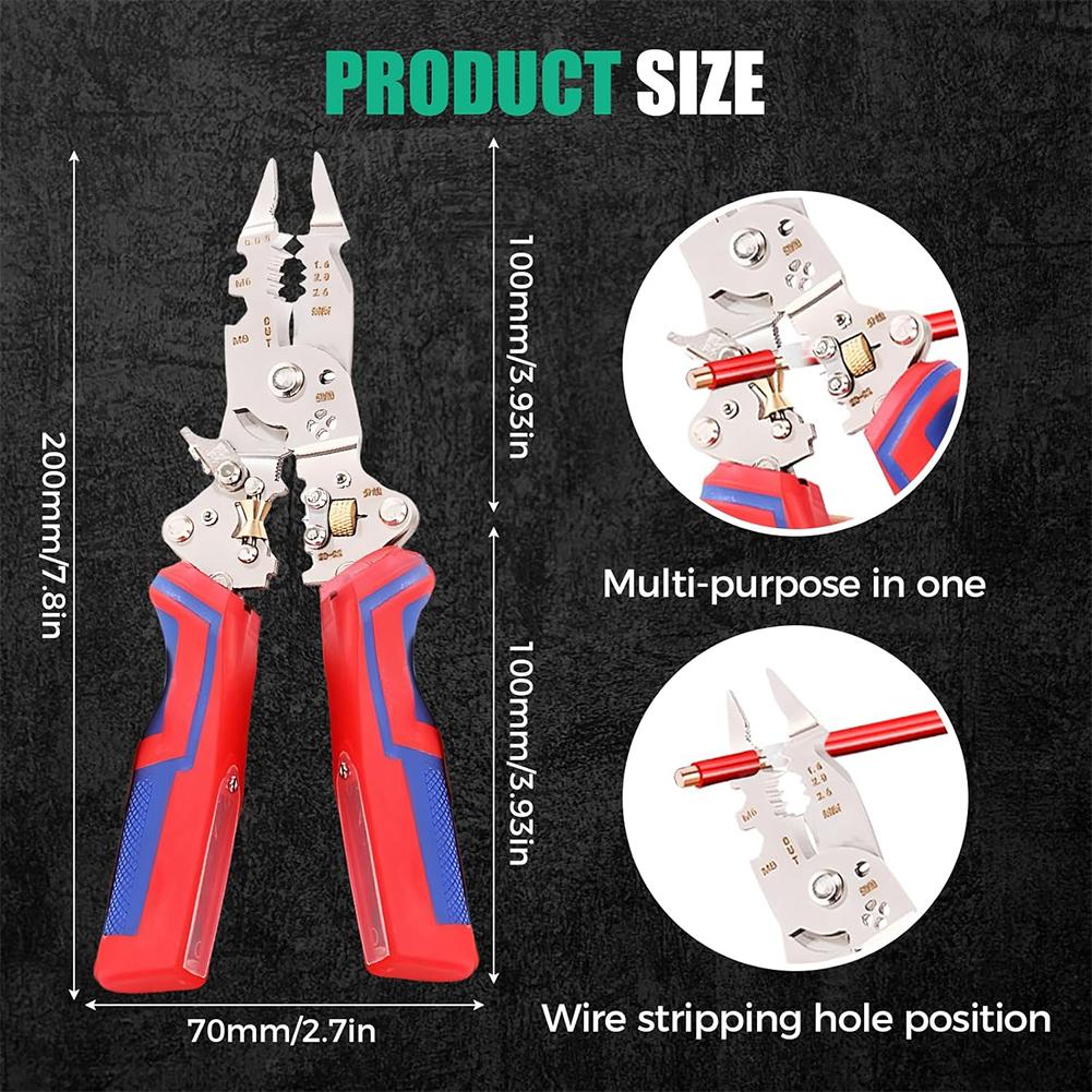 13-in-1 Foldable Wire Stripping Tool with Voltage Tester Wire Repair Tool Pliers Cable Scissors for Cutting and Pulling Wires