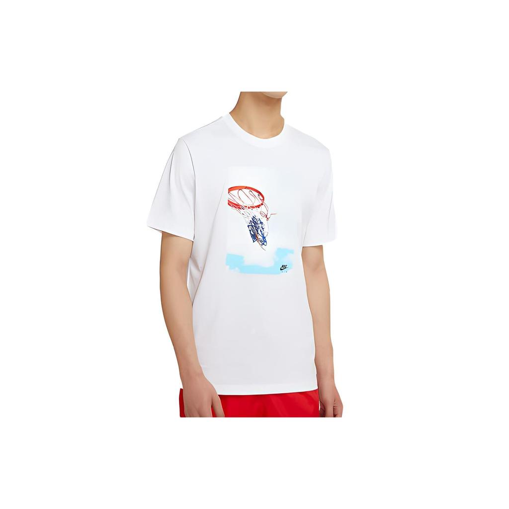 Nike T Shirts Men's White Crew Neck Moderate Straight Fit CK9514-100