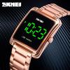 Hot Sale Fashion Trend LED Square Electronic Watch, Waterproof Steel Belt Men's Watch