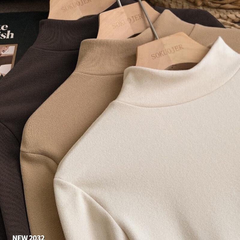 Langsari Women's Slim Fit Turtleneck Base Layer Top