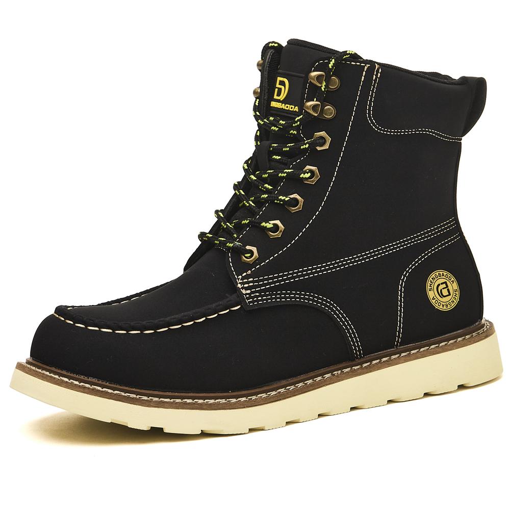 Wasserdichte Arbeitssicherheitsschuhe Stahlkappenschuhe Herrenstiefel High-Top Arbeitsstiefel Durchstichfeste Schutzschuhe Lederstiefel Sicherheit