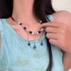Bohemiean Star Fringe Clavicle Chain Dopamine Star Necklace Star Bowknot Choker Women Daily Outfits Delicate Jewelry