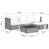 5 Piece Rattan Lounge Set with Cushions GENDT Natural Rattan Kubu Grey