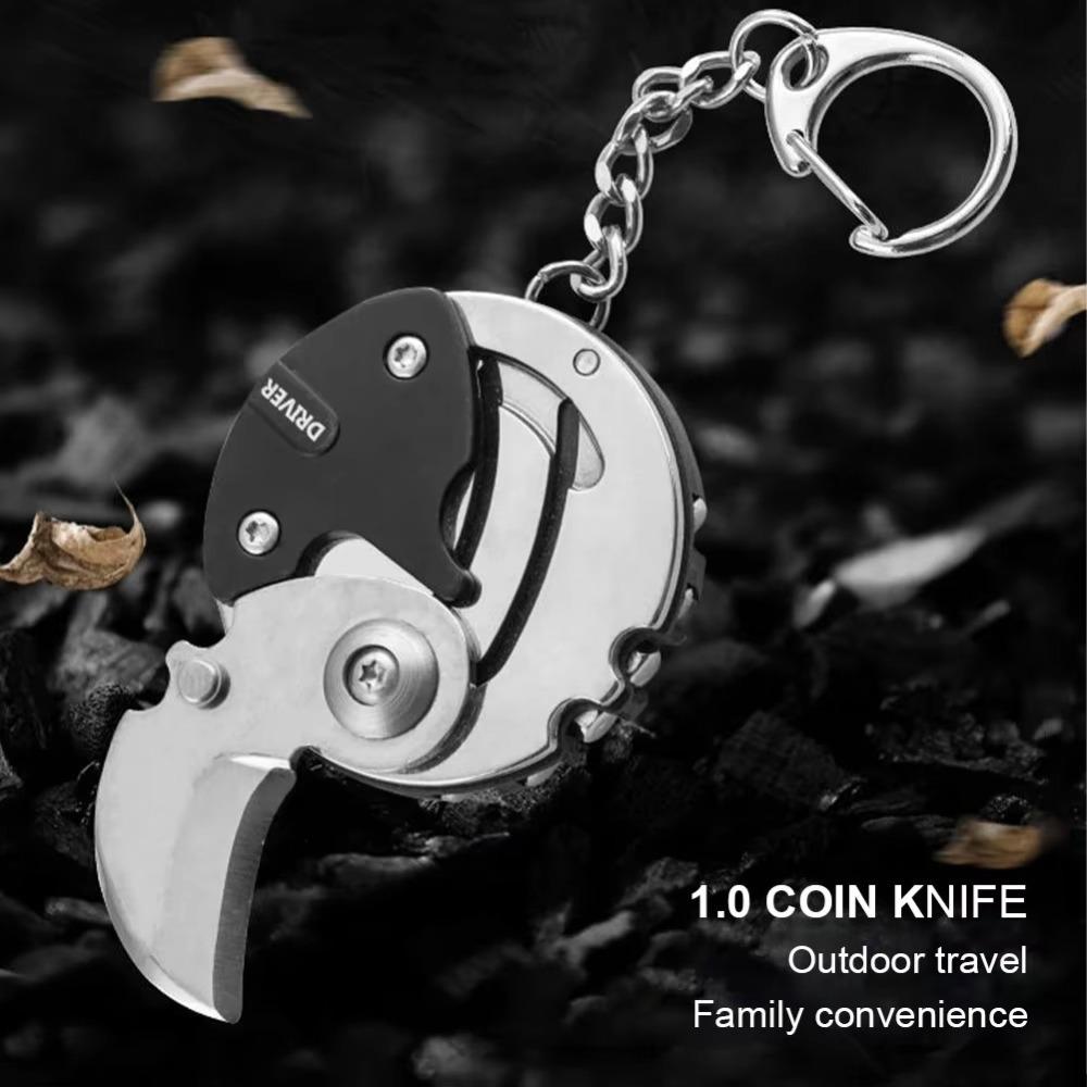 Gifts Mini Keychain With Batch Head Portable Stainless Steel Screwdriver Keychain Multi-purpose Folding Pendant