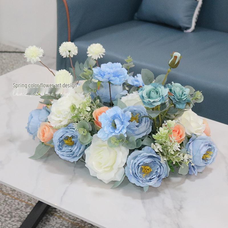 Pastorales Seidenblumenarrangement für Wohnzimmer oder Esstisch-Dekoration