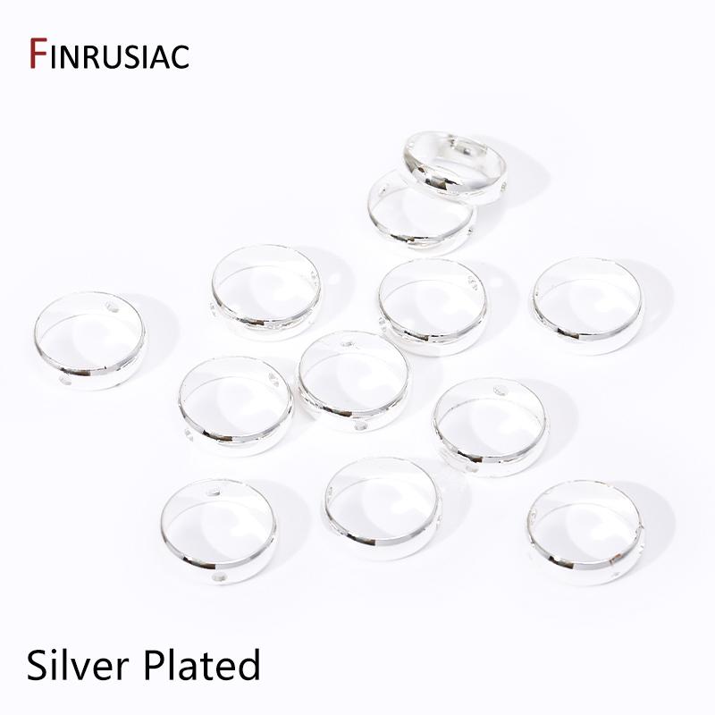 

14K/18K Gold Plated Brass Round Two Hole Frame Beads Connector,Positioning Circle Connector Ring DIY Jewelry Making Accessories 6mm-20 pieces