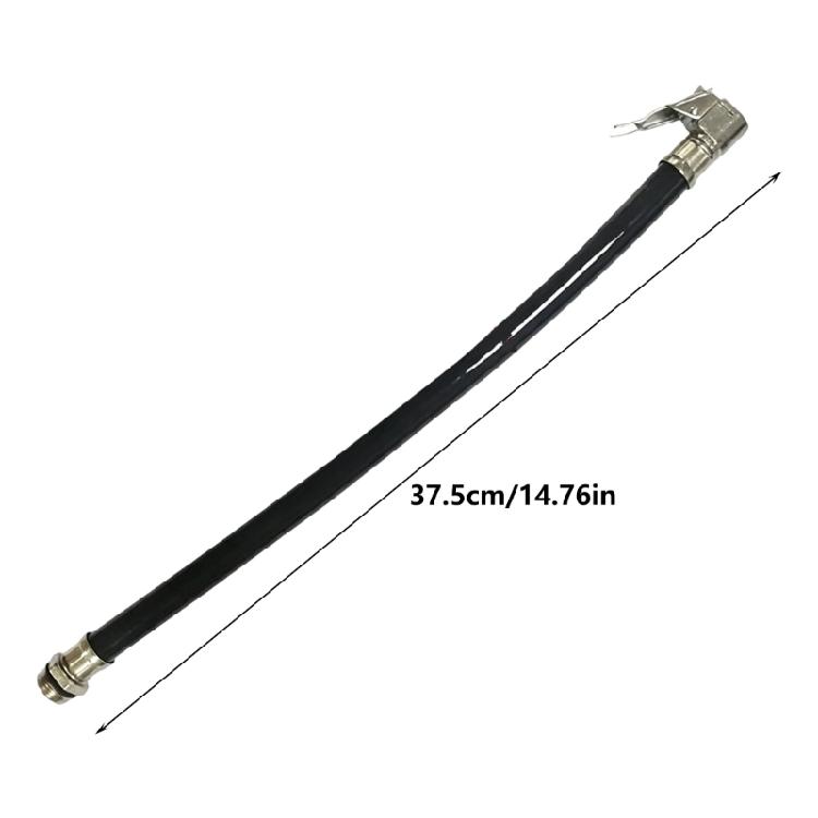 Metal End Tire Inflator Hose with Clip On Chuck and Flexible 37.5cm Line for Daily Garage Tire Pressure Service