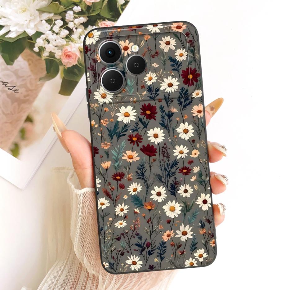 Per Tecno Spark 40 Custodia KM5 Nuova Lusso Fiori Caramella Verniciata Copertura Morbido Silicone Custodia Telefono Per Tecno Spark 40C Spark40 C Fundas