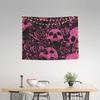 Psychedelic Skull Halloween Tapestry Wall Hanging Printed Polyester Tapestry Ins Throw Rug Blanket Wall Decor Tapiz