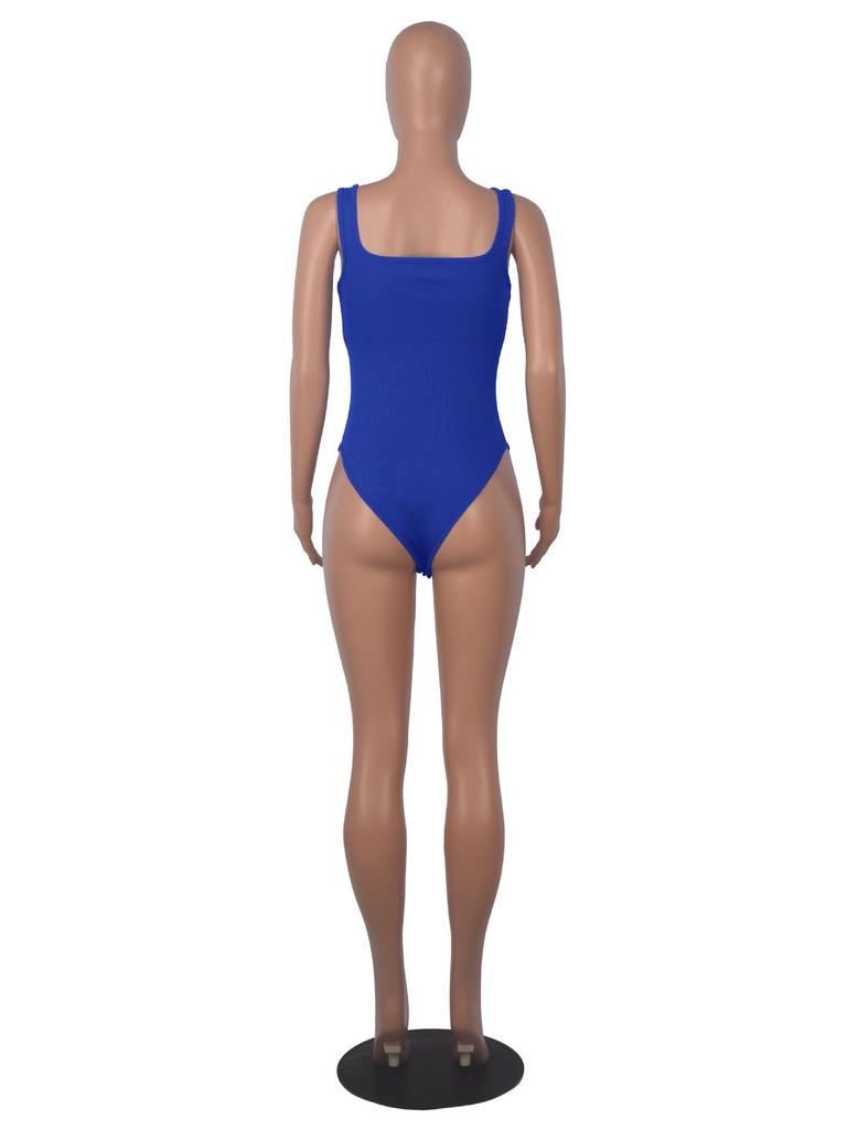 Women's Solid Color U-Neck Sleeveless Tank Top Bodysuit
