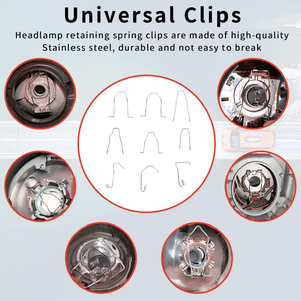 Pružinové spony pro upevnění žárovky Spony pro upevnění ventilu světlometu H1 H3 H4 H7 Nerezové