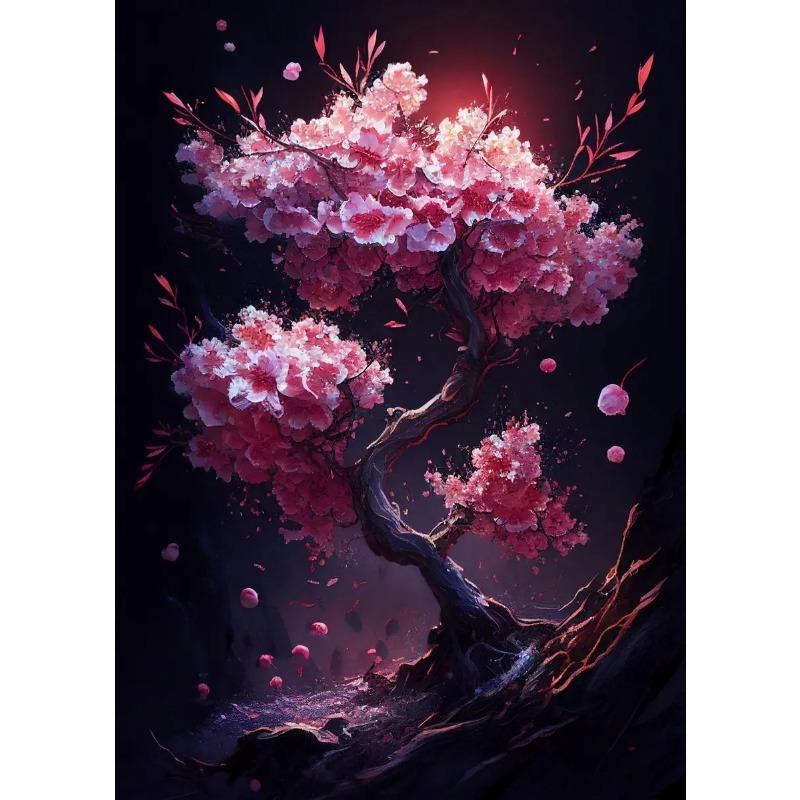 

Японская Сакура Розовая Акварель Цветущая Вишня Плакат Печать Холст Картина Настенные Картины Для Гостиной Домашний Декор 70cm×120cm NoFrame