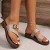 Fashion Fashion Pu Leather Clip Toe Sandals Women Summer 2025 Buckle Decor Platform Slippers Woman Thick Bottom Non Slip Flip Flops