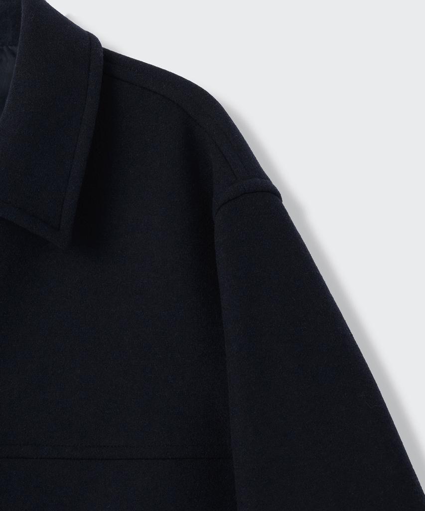 Musinsa Standard Wool Blend Oversized Car Coat [Grayish Navy]