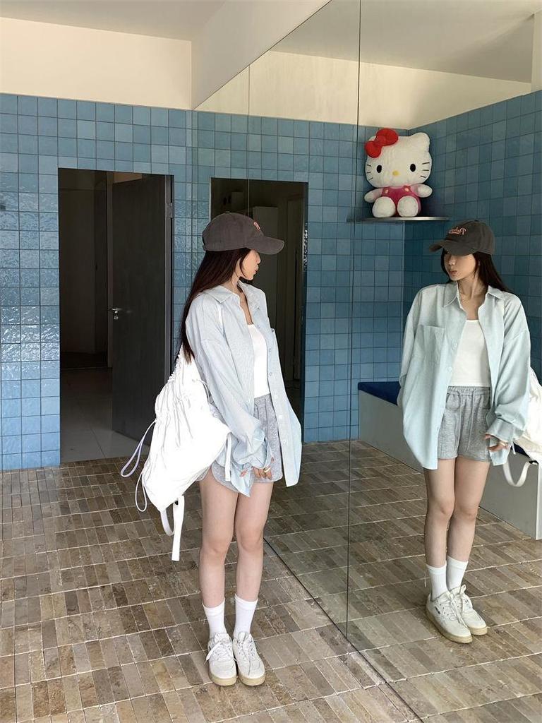 Korean Style Yellow Striped Women's Casual Shirt Coat - Autumn Design