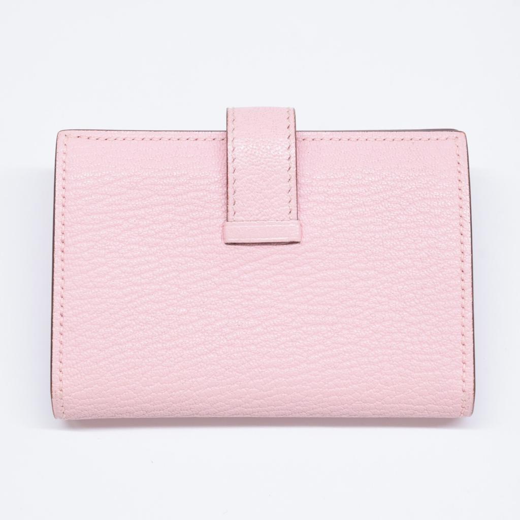 Hermes Excellent Condition X Stamped Chevre Bearn Card Case Rose Sakura / SV HardwareUsed